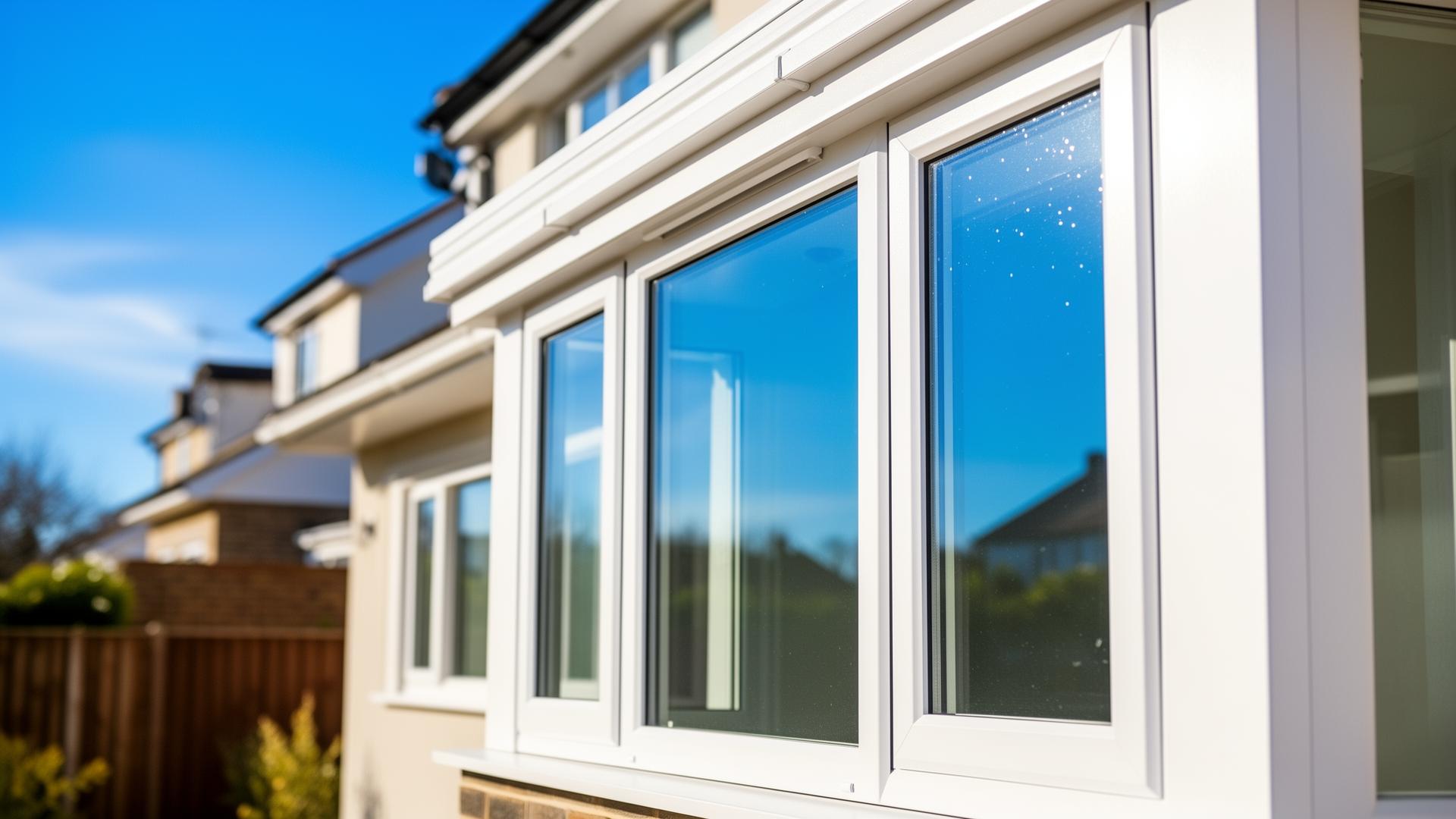 Sparkling clean windows on a bright UK home